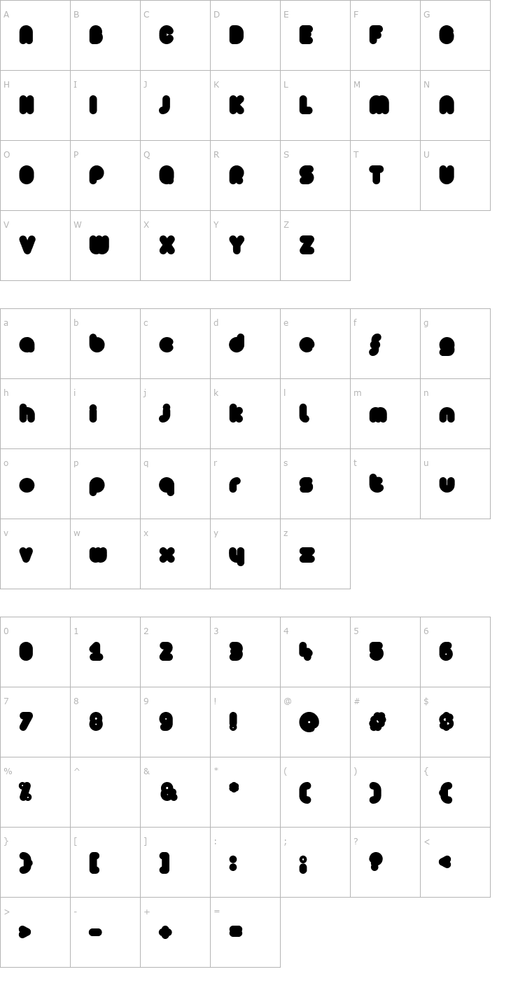 Character Map [z] Arista ExtraFilled Font