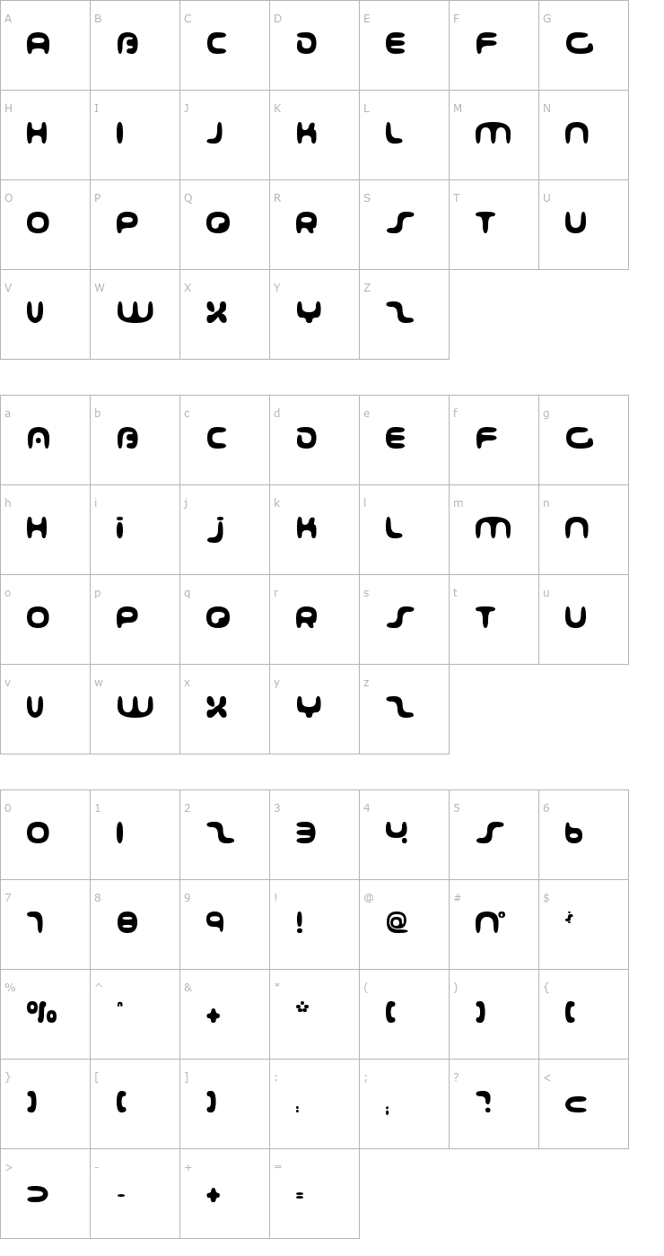 Character Map 001 Interstellar Log Font