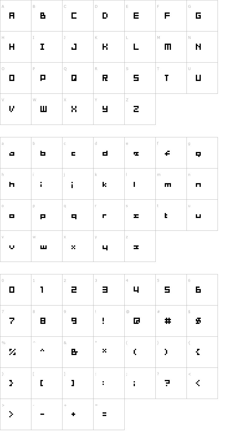 Character Map 04b_03b Font