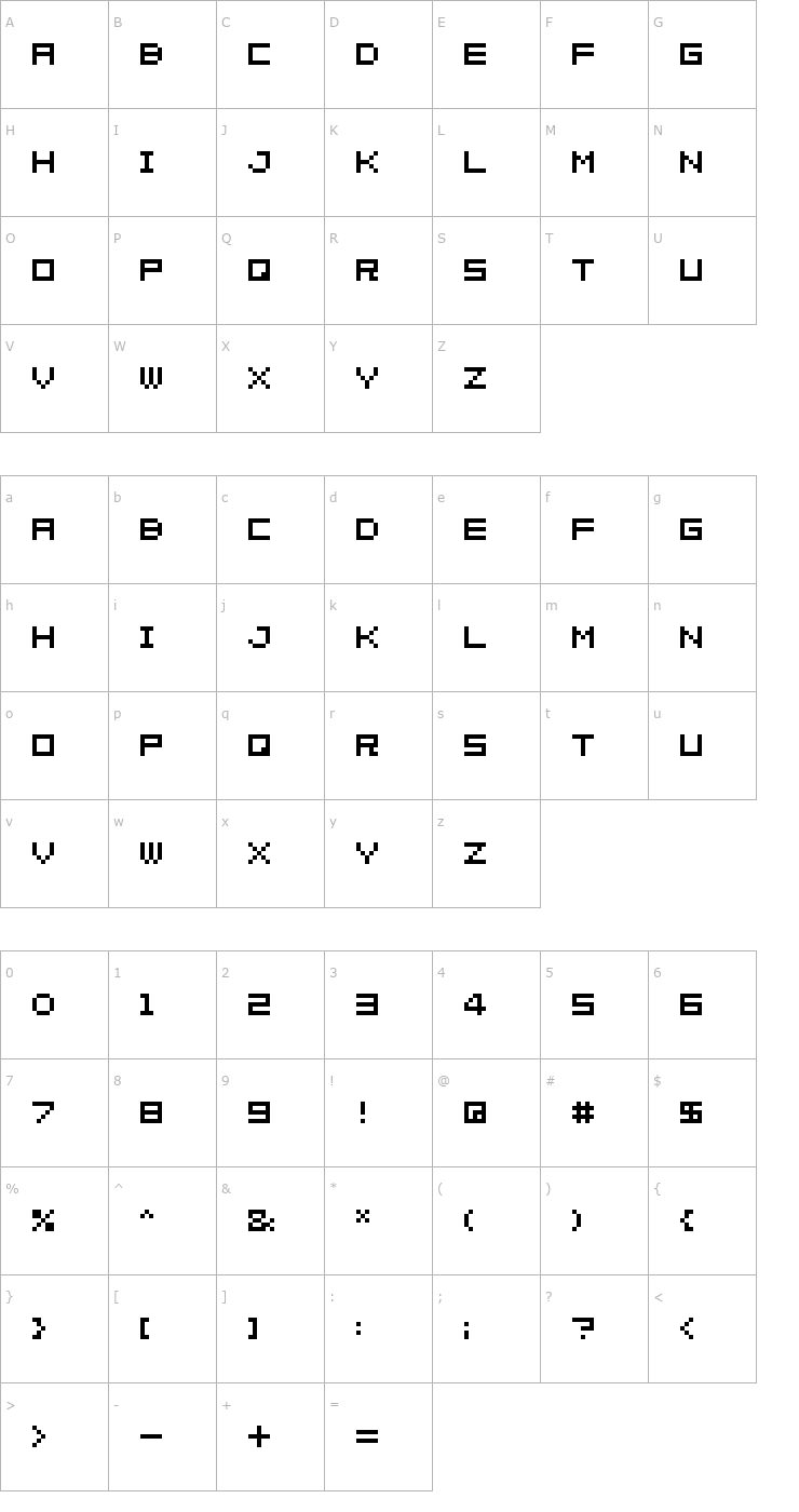 Character Map 04b_08 Font