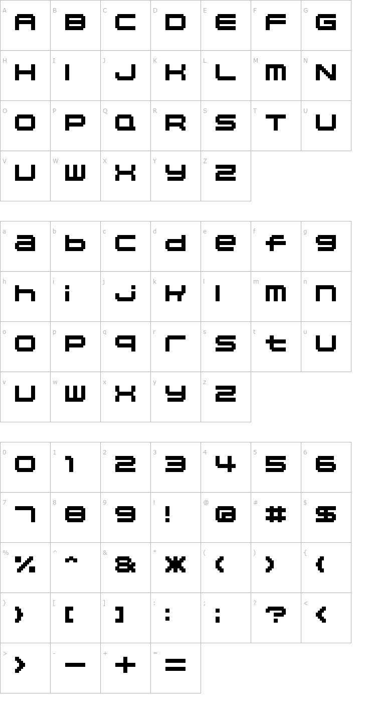 Character Map 04b_20 Font