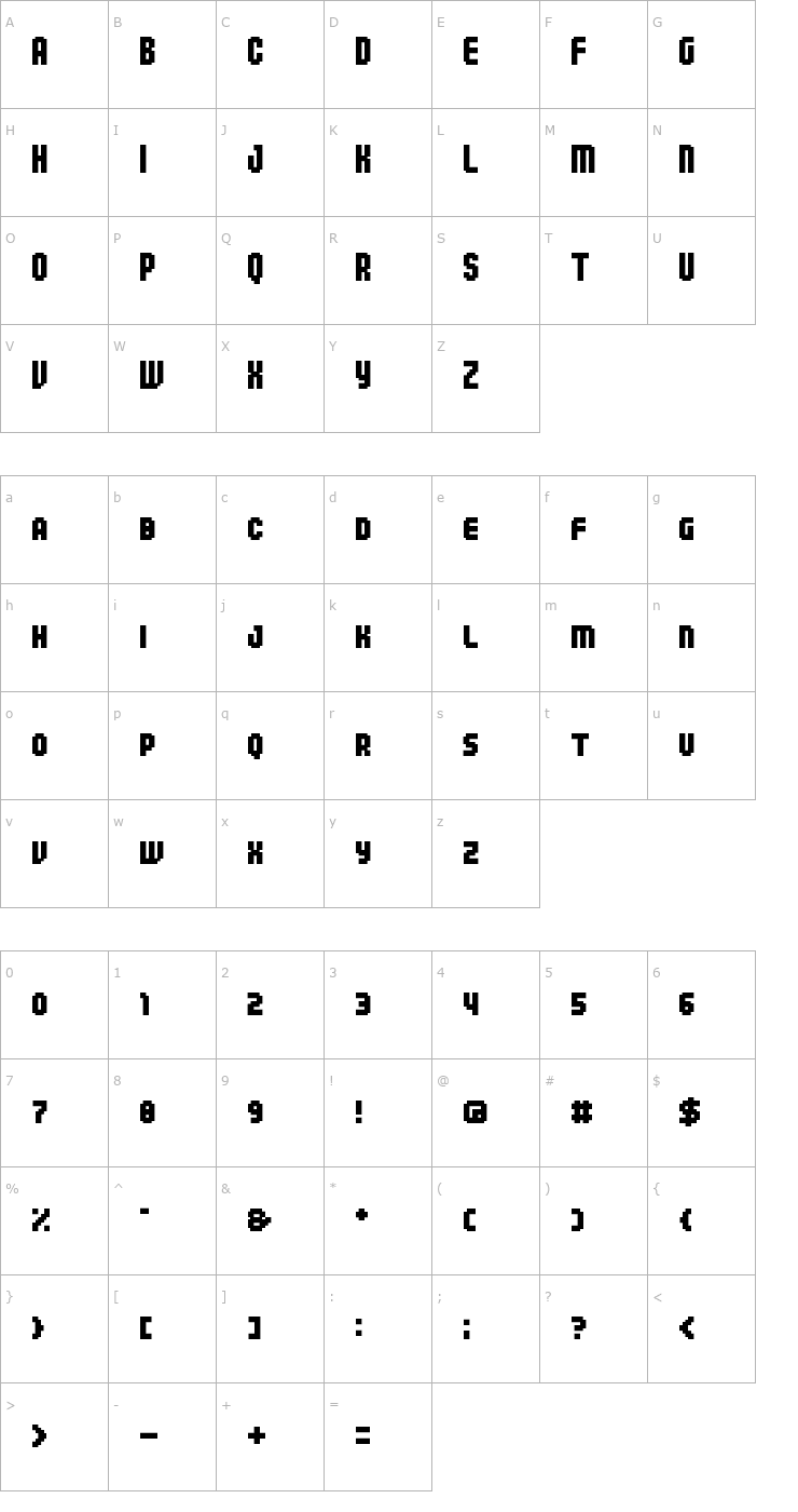 Character Map 04b_25 Font