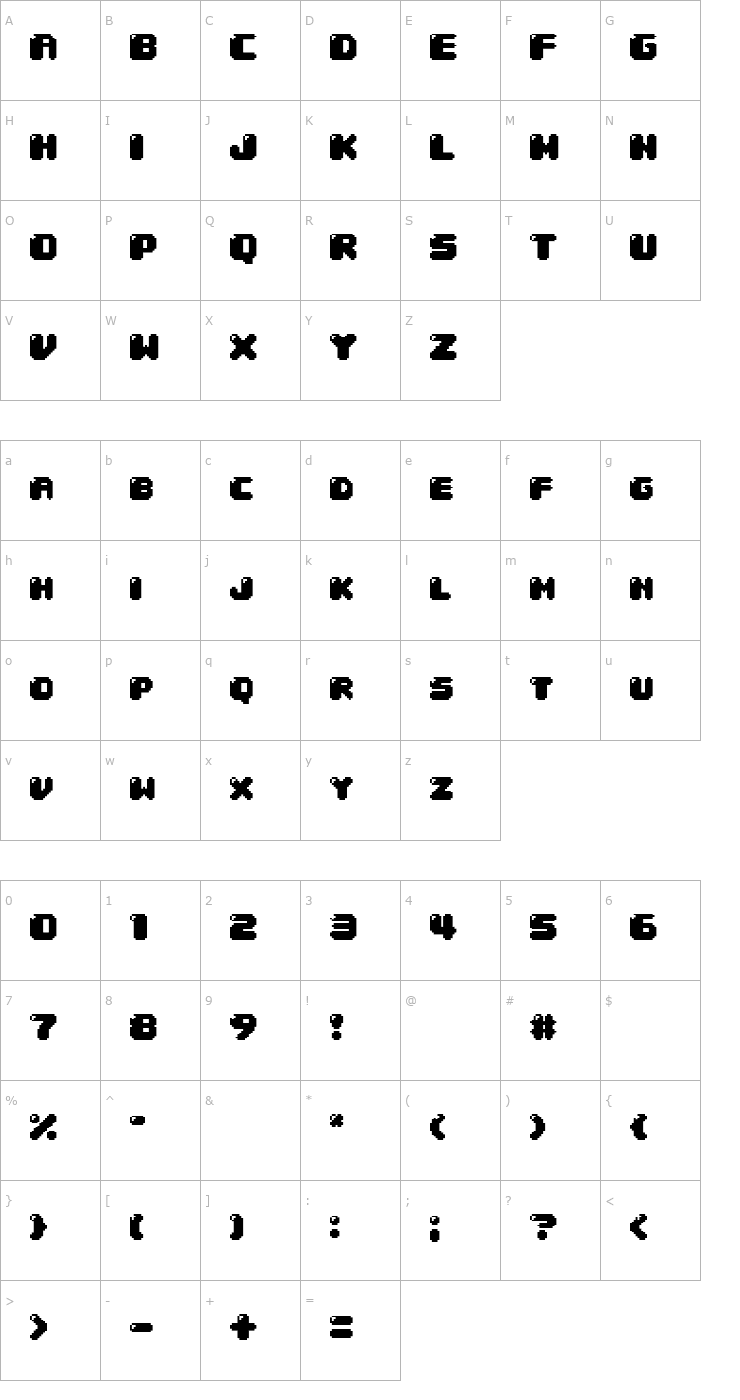 Character Map 04b_30 Font