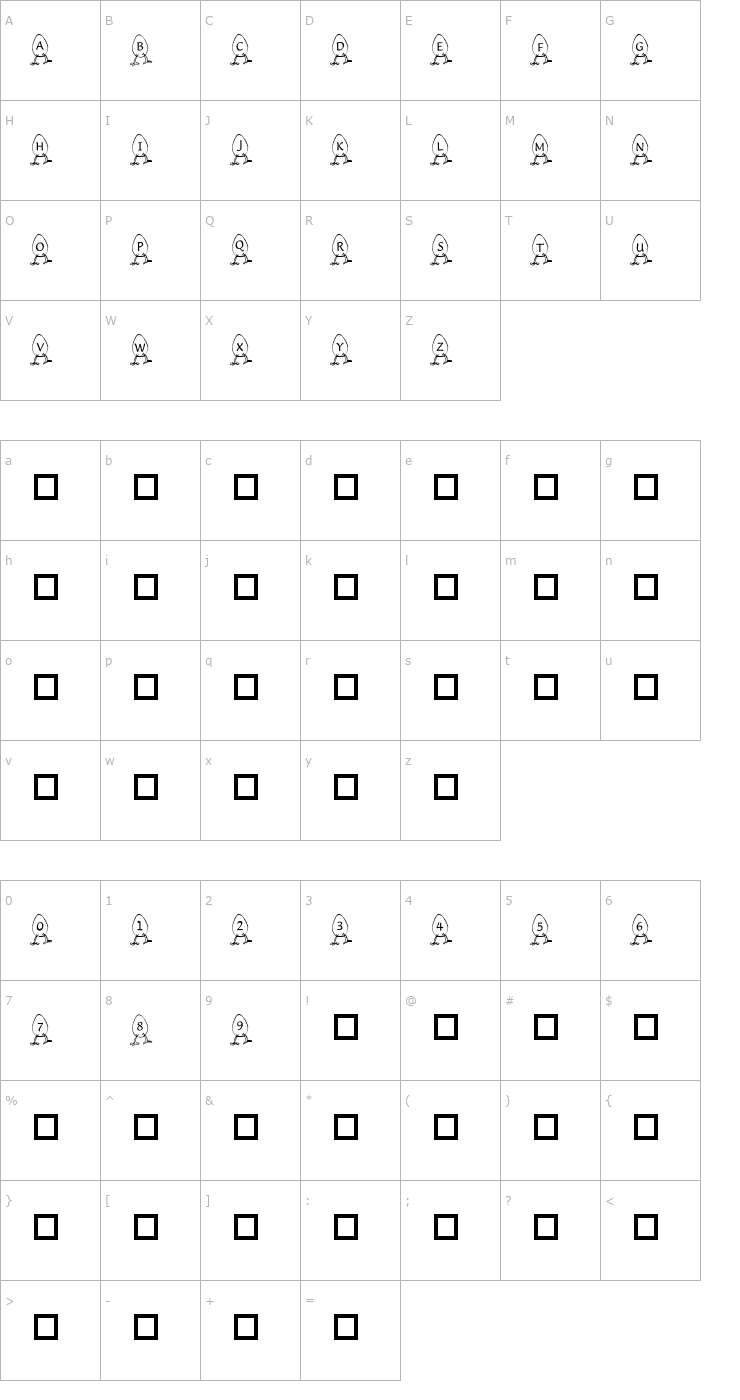 Character Map 101! Letters Hatchin' Font