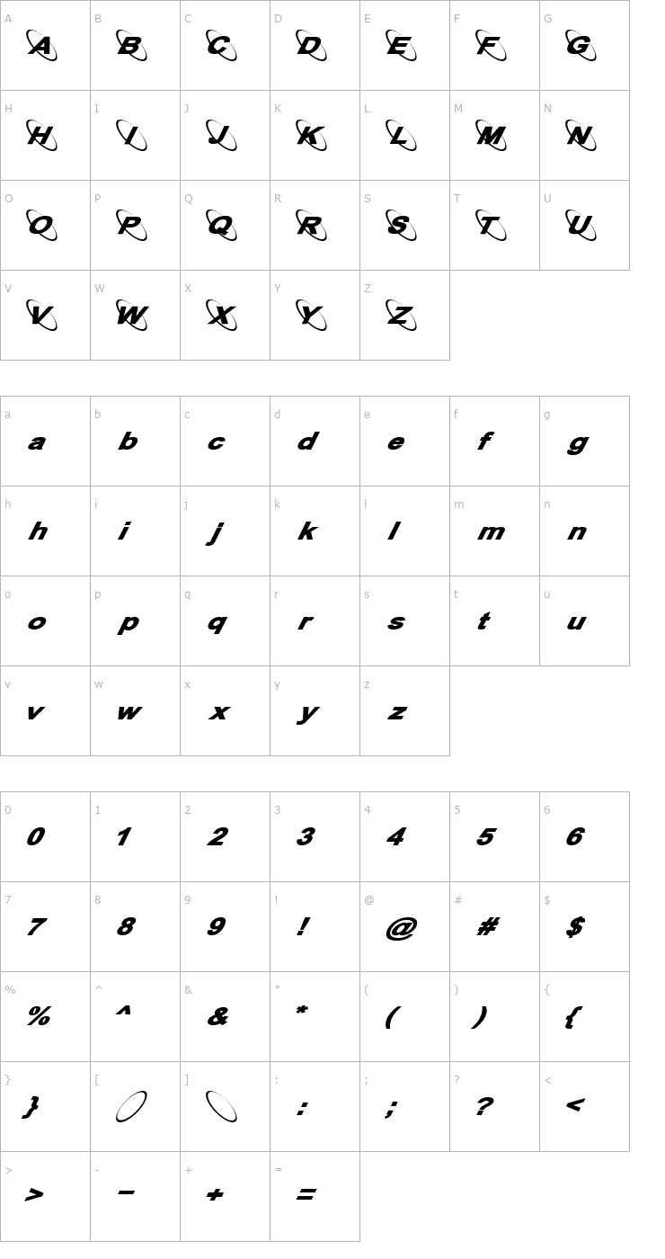 Character Map 13_Misa Font