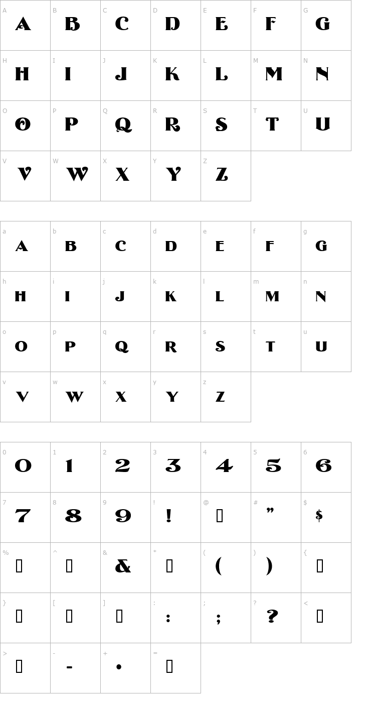 Character Map 2 Deco Roman DNA Font