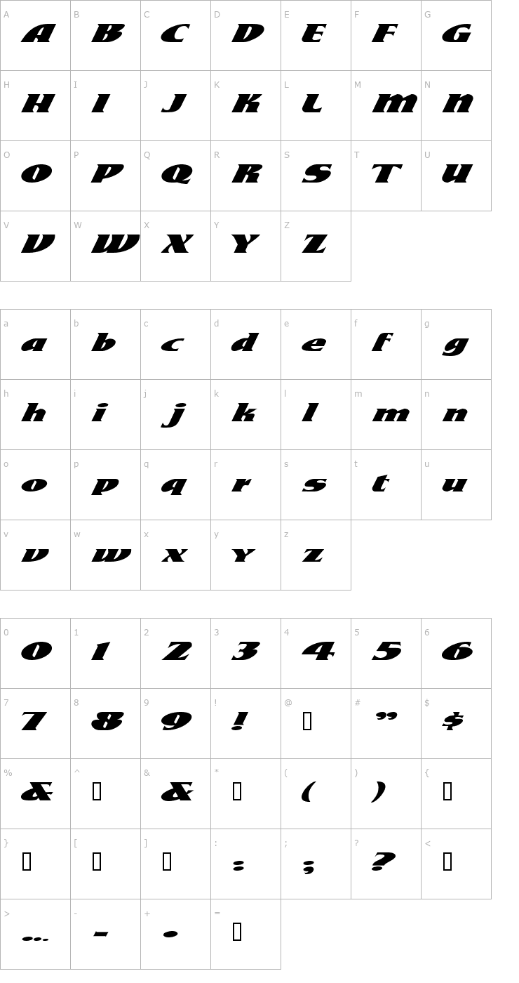 Character Map 2 RaceWay DNA Font