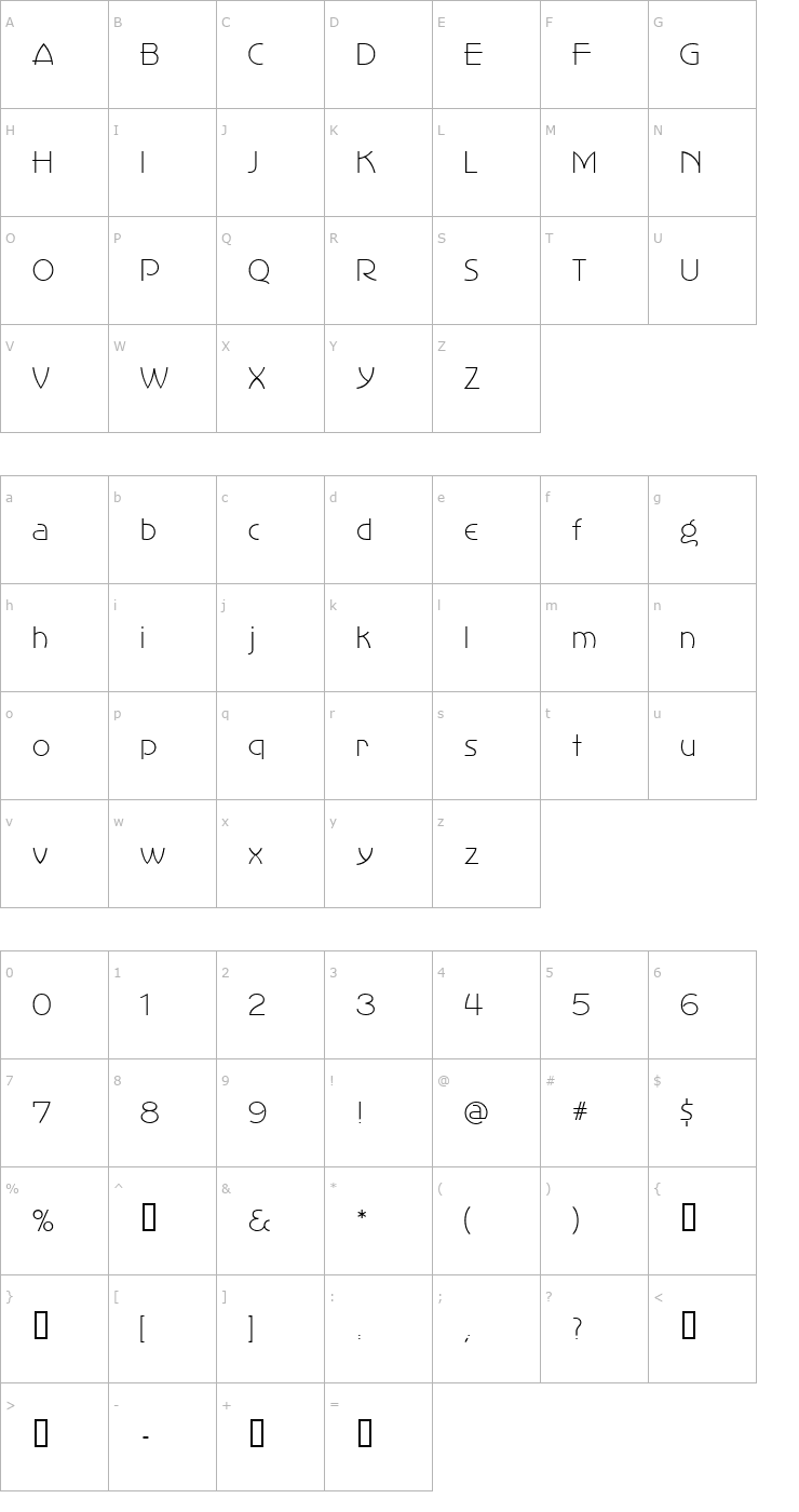 Character Map 2 Stringline DNA Font