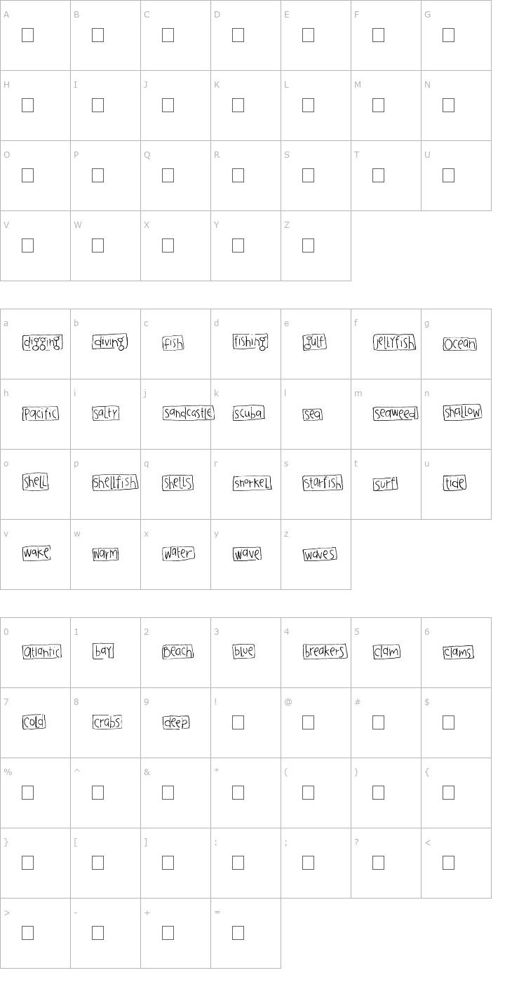 Character Map 2Peas Blocks - Ocean Font