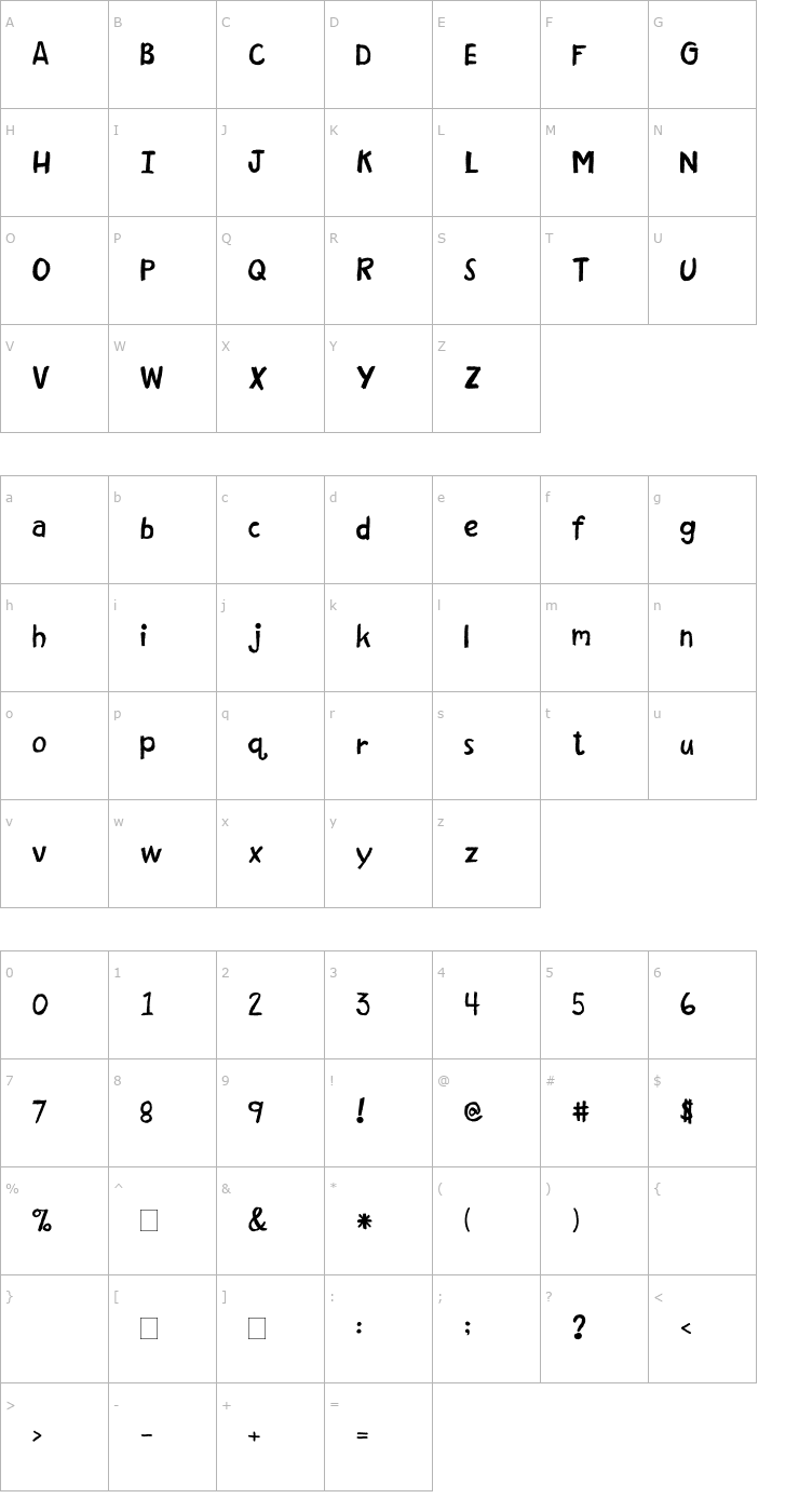 Character Map 2Peas Broken Flower Pot Font