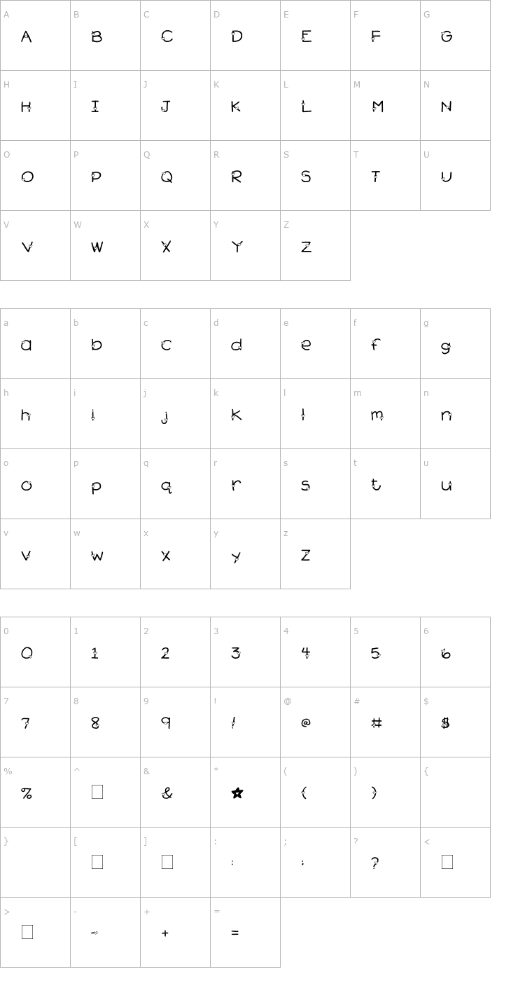 Character Map 2Peas Heart's Delight Font