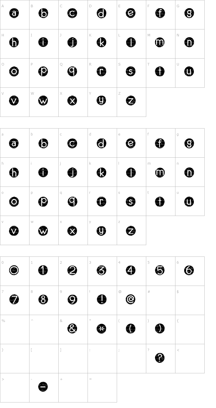 Character Map 2Peas Ocean Crossing Font