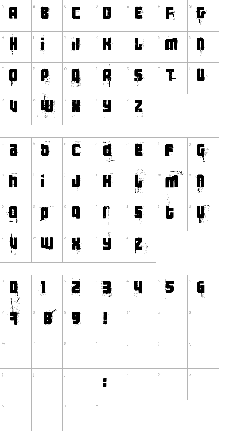 Character Map 3 the Hard Way Rmx Font