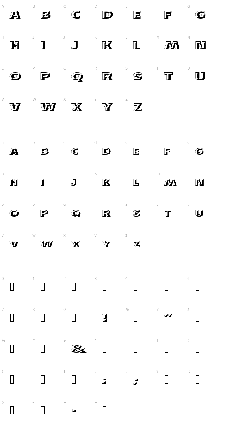 Character Map 3 Zak DNA Font