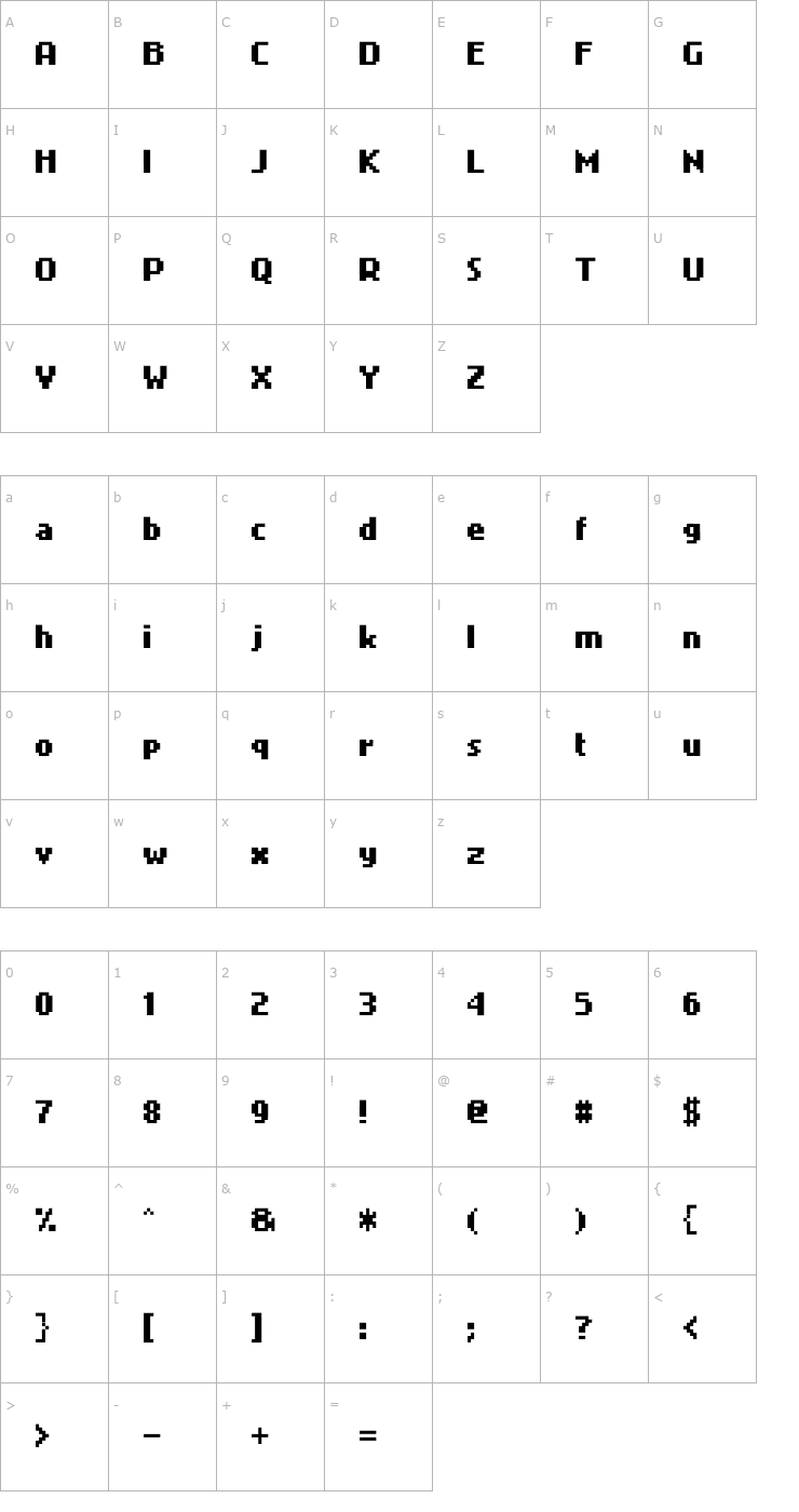 Character Map 4 Mini Font