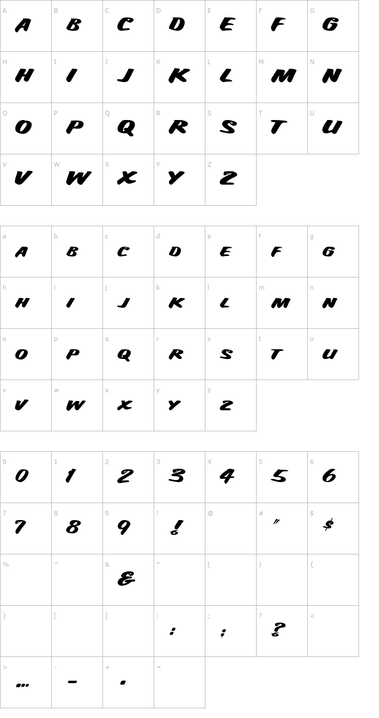 Character Map 4 StatonBold DNA Font