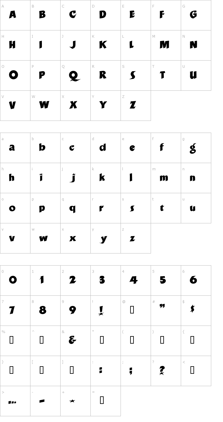 Character Map 4 Vasona DNA Font