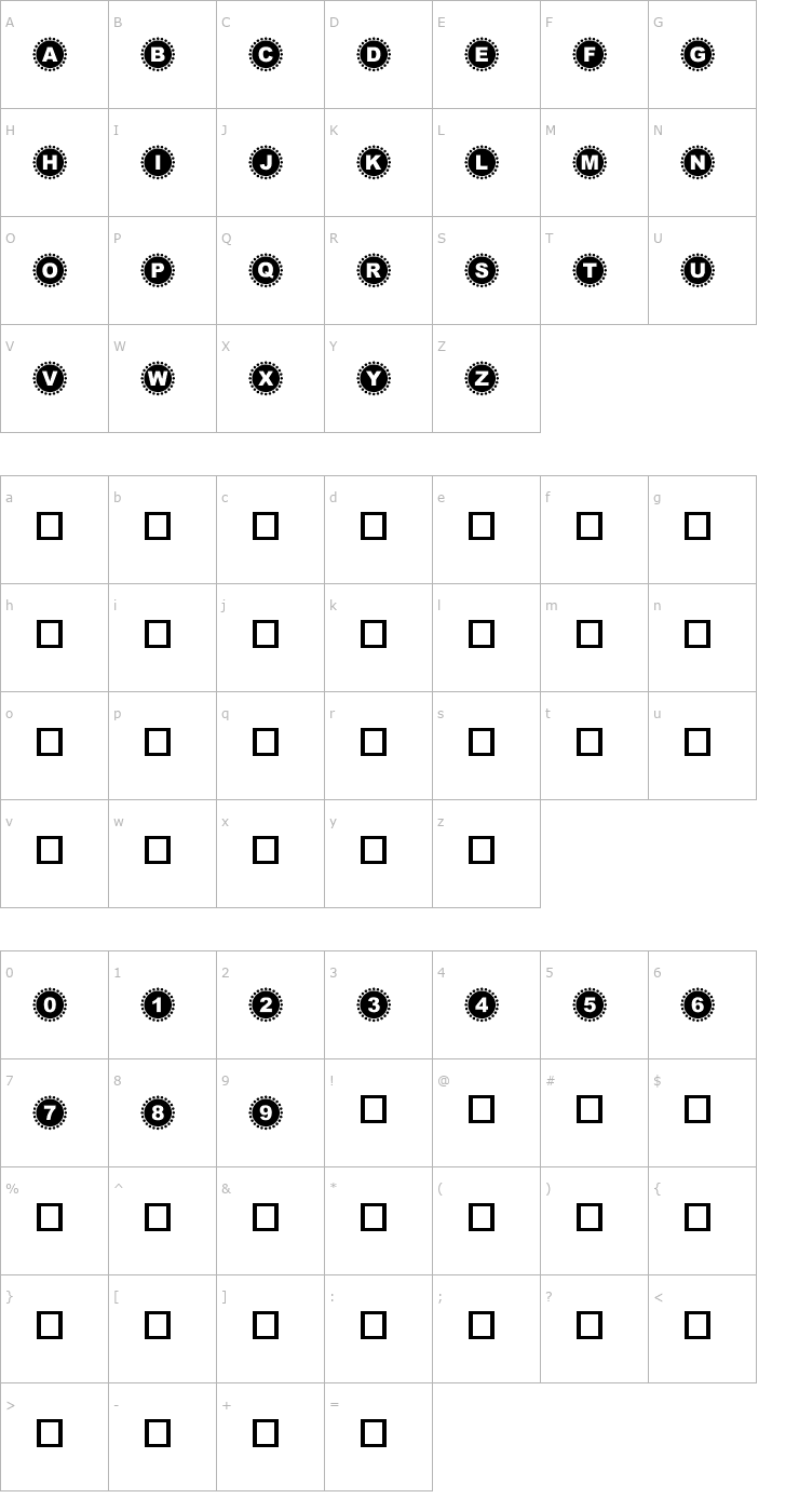 Character Map 4Yeo In/Out Font