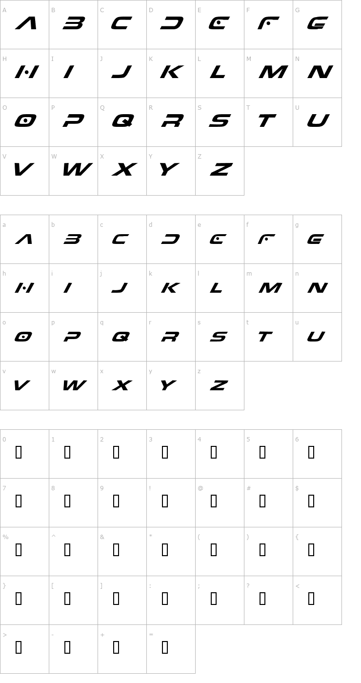 Character Map 5 Eurolean DNA Font