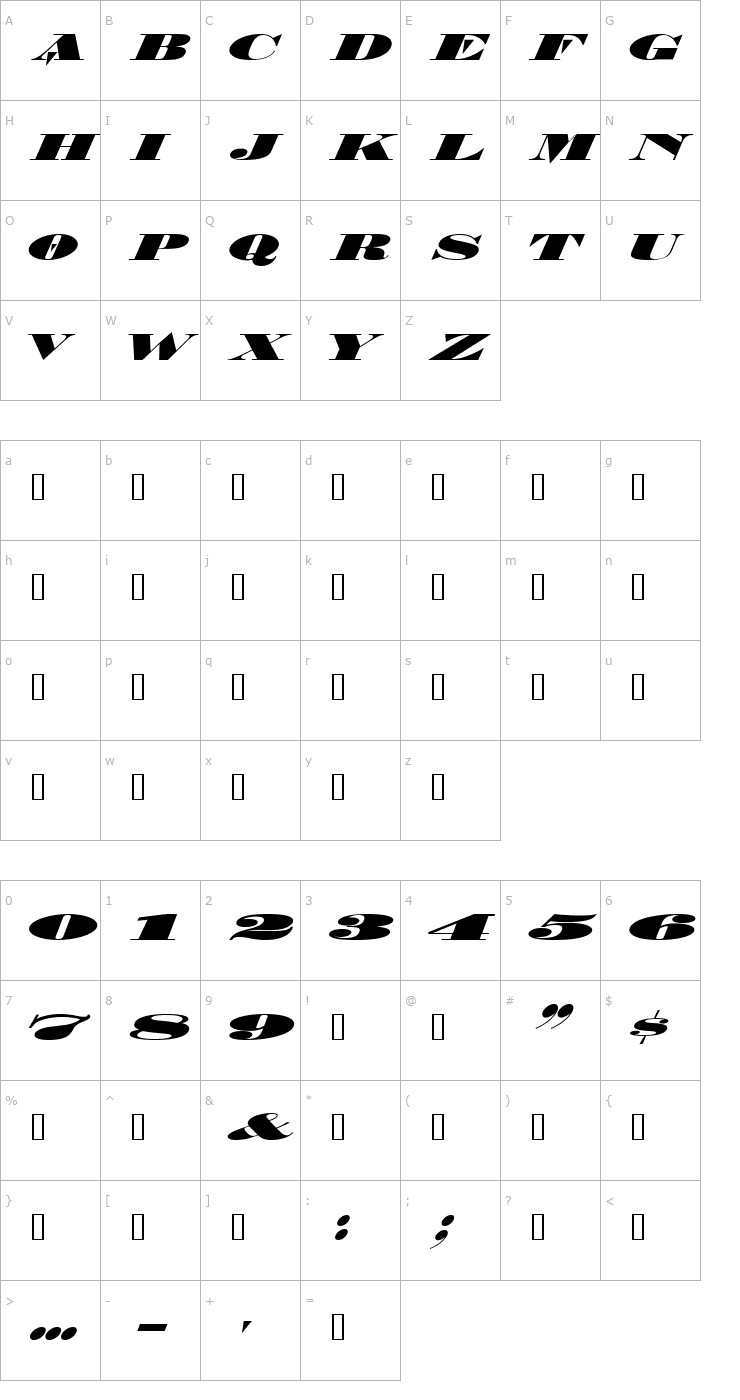 Character Map 5 Metal DNA Font