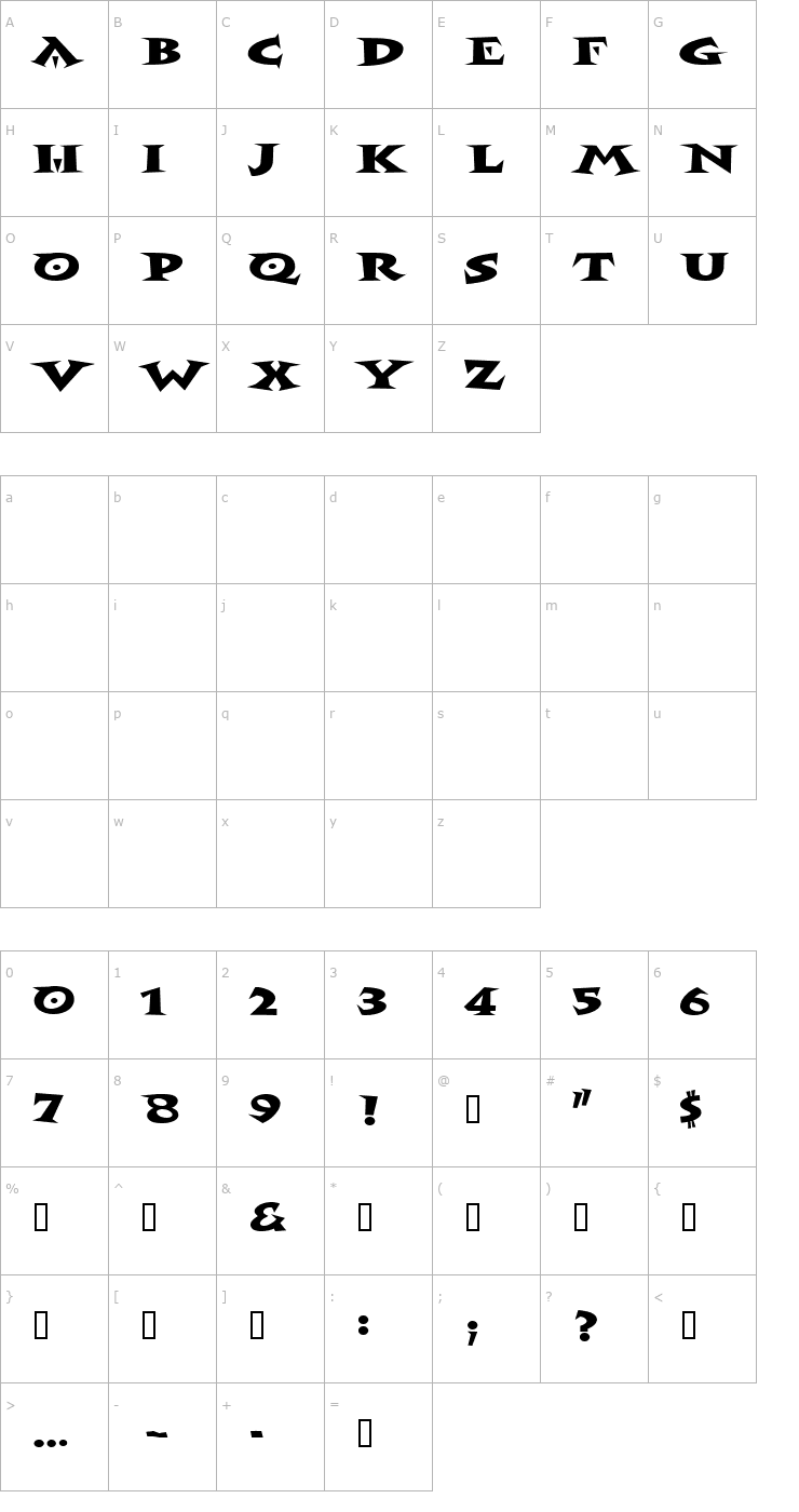 Character Map 5 Salza DNA Font