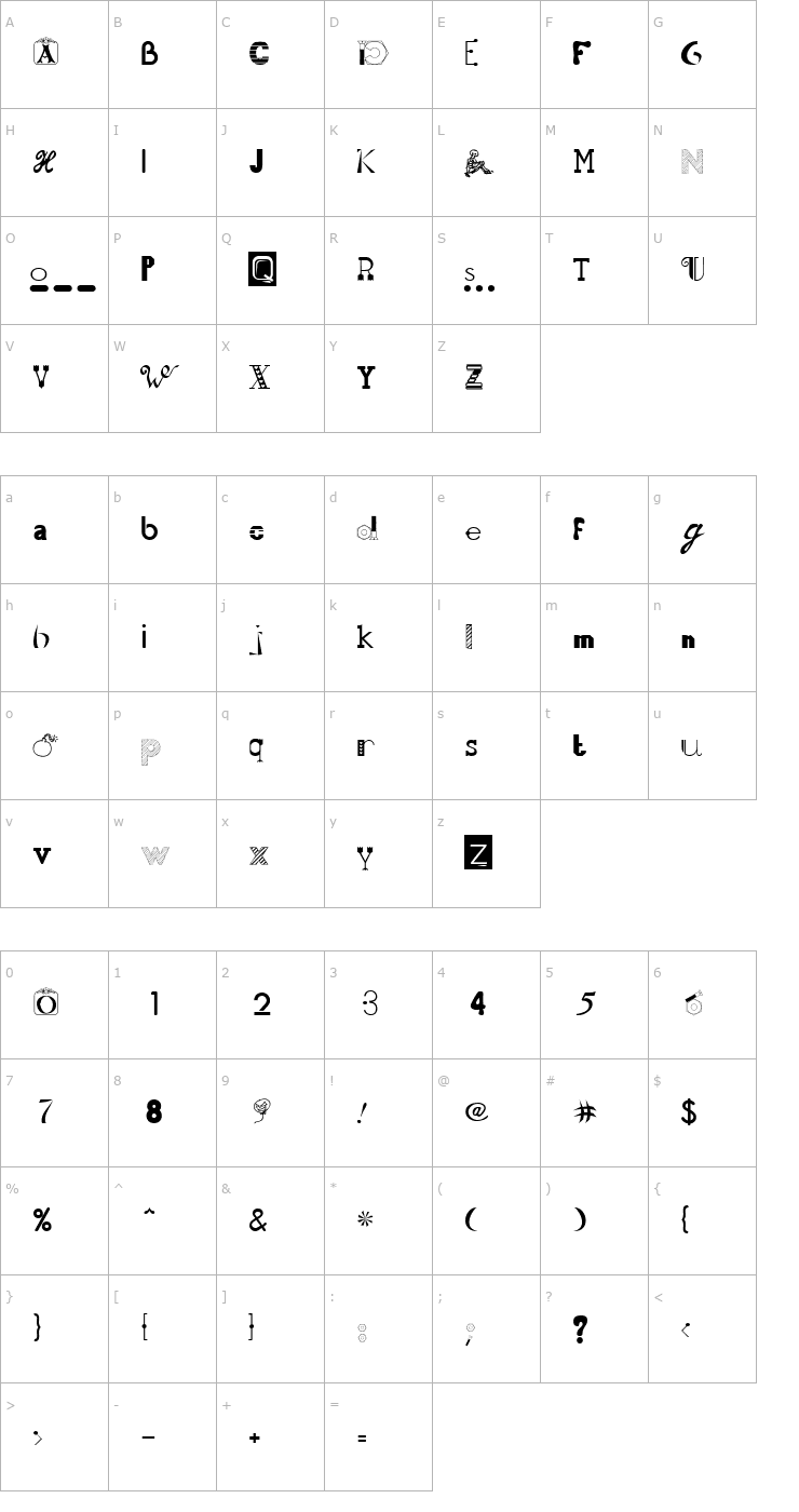 Character Map 50 Fonts 2 Font