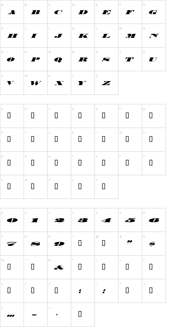 Character Map 5MetalDNA Font