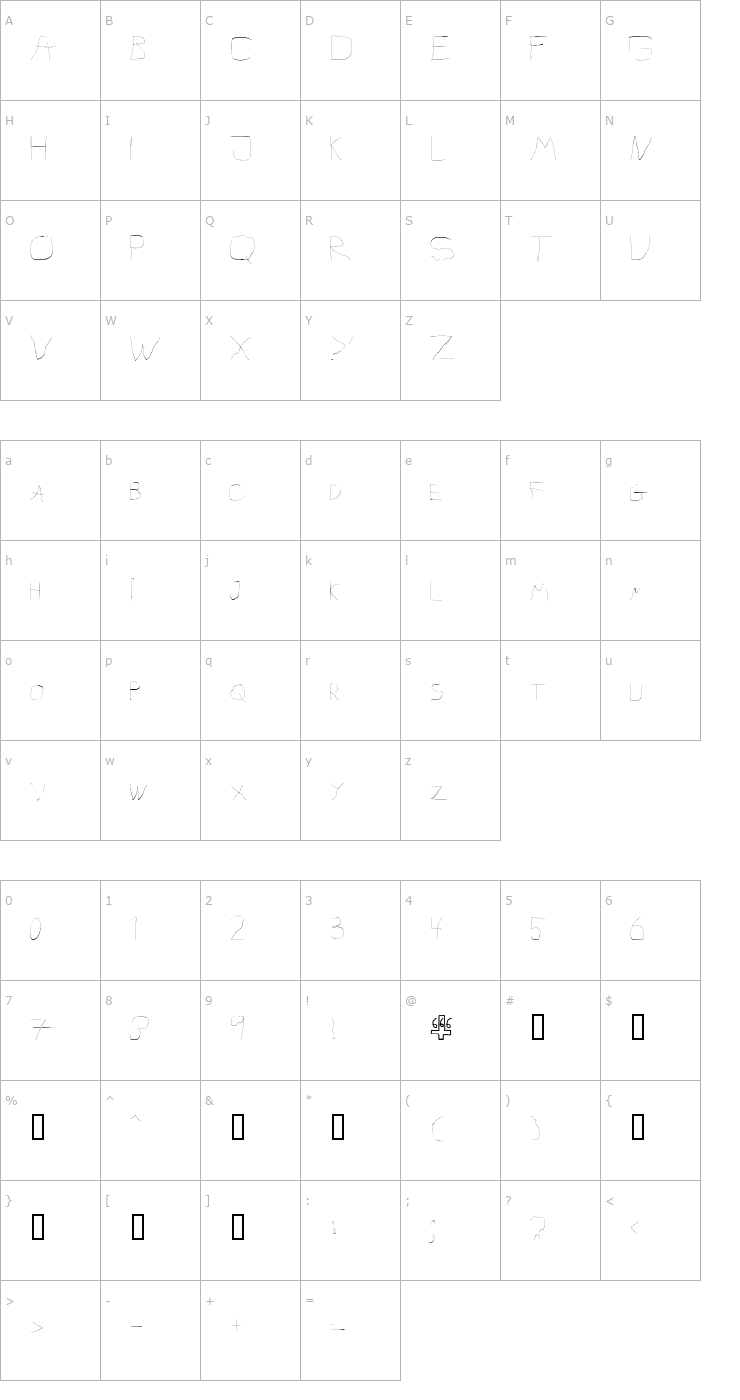 Character Map 666the number of the font 1 Font