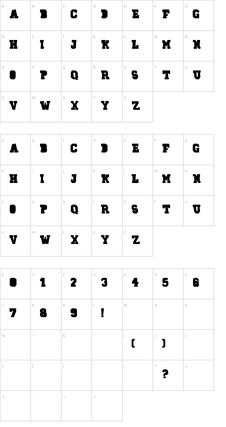 Character Map 78SKATE Font