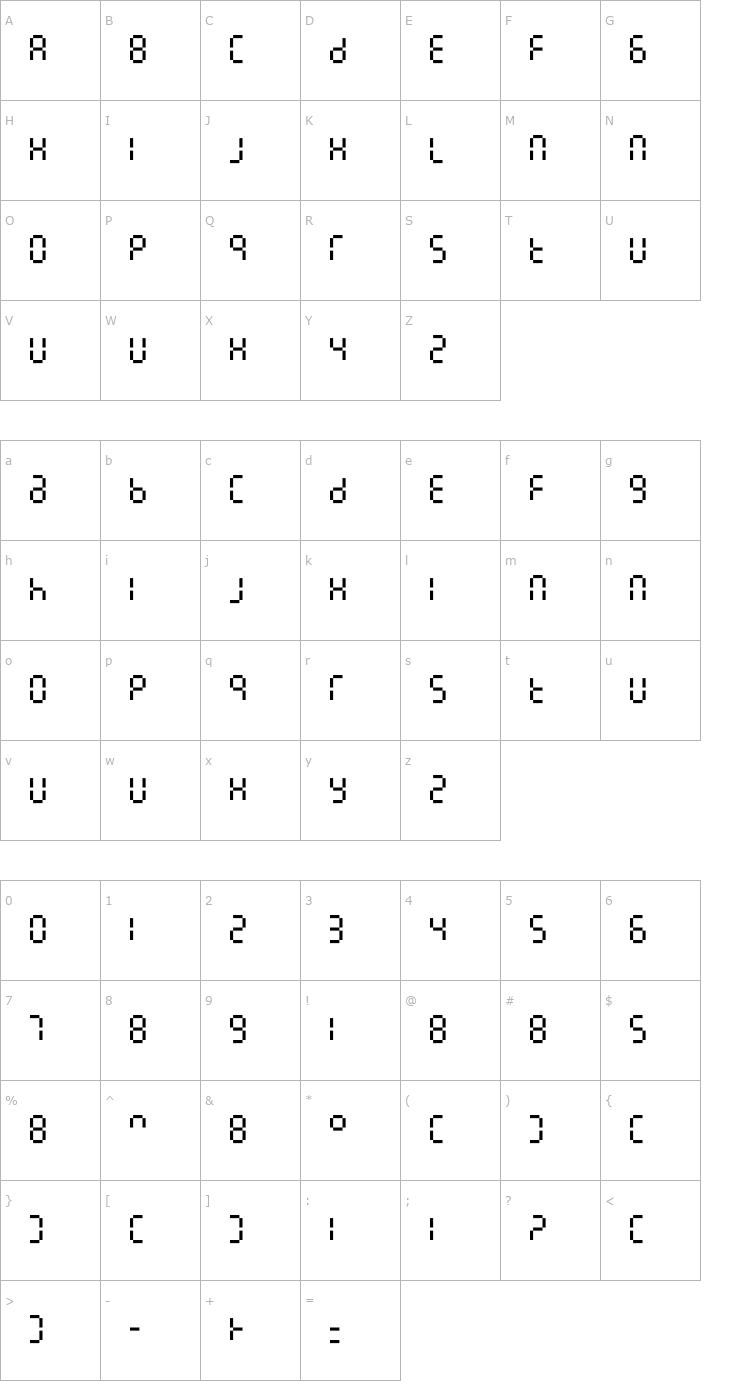 Character Map 7LineDigital Font