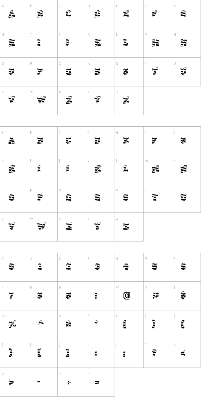 Character Map a_CampusMrUp Bold Font