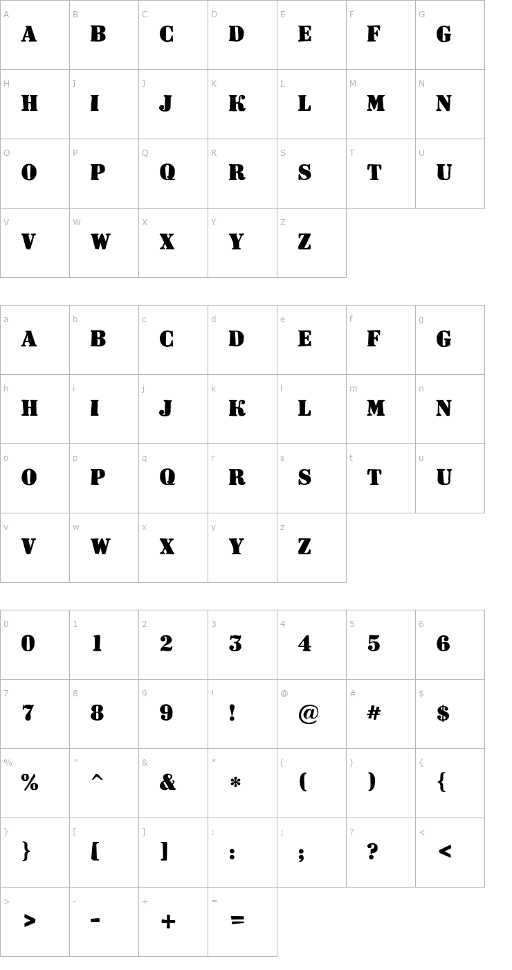 Character Map a_DodgerRndDstr Bold Font