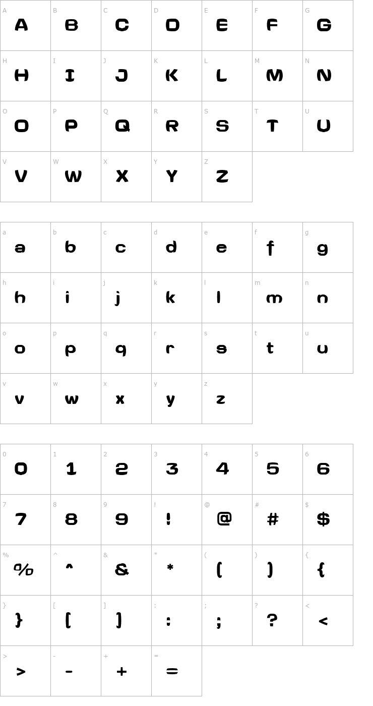 Character Map a_LineaSansBrl Bold Font