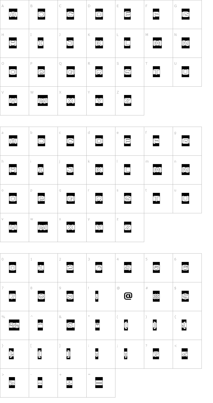 Character Map a_LineaSansCmB&W Font