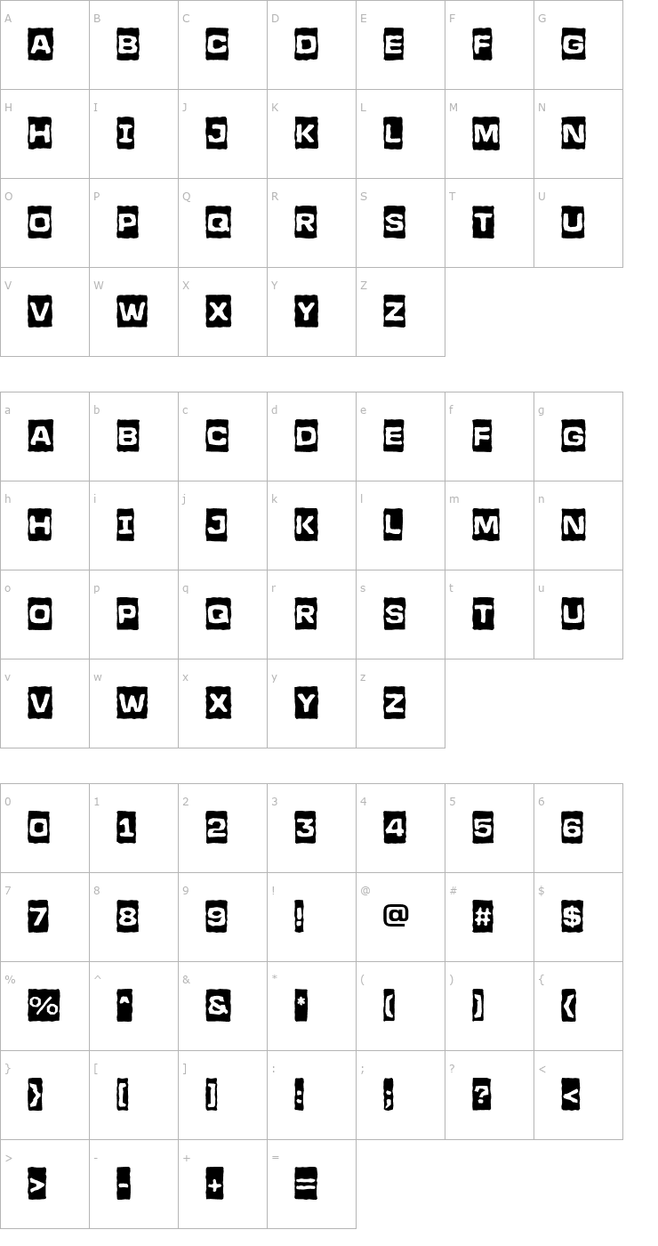 Character Map a_LineaSansCmBrk Bold Font