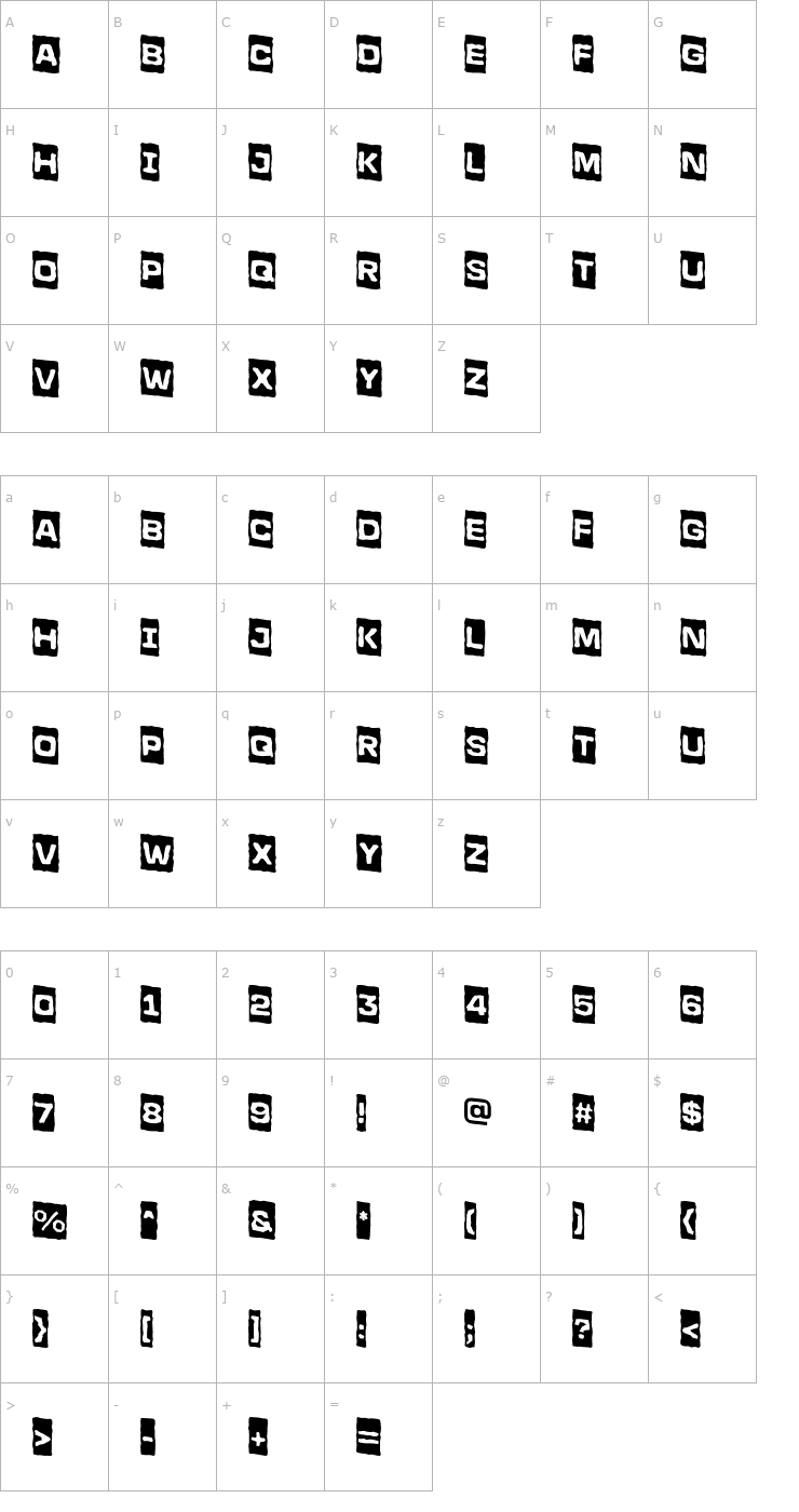 Character Map a_LineaSansCmBrkDn Bold Font