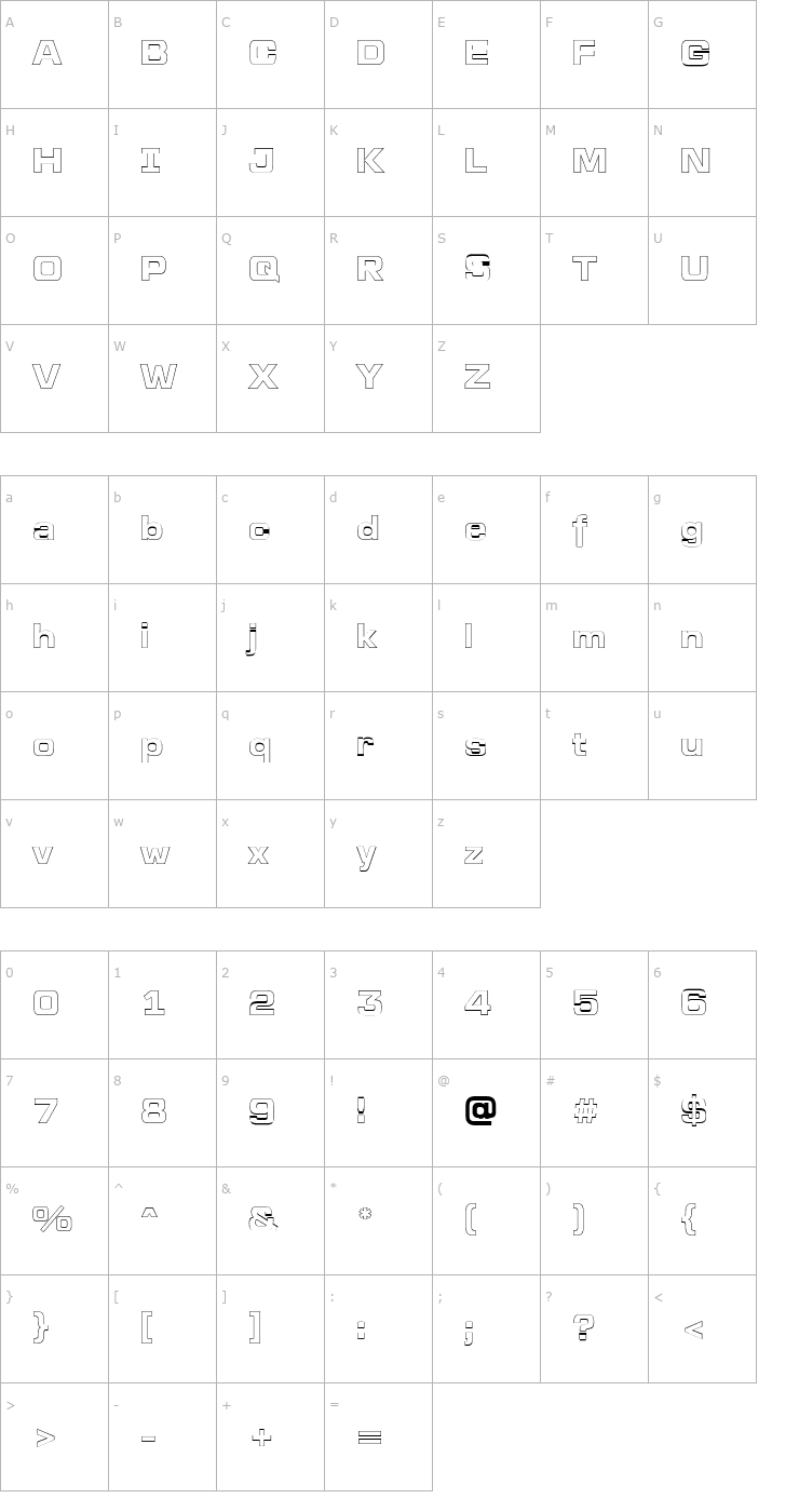 Character Map a_LineaSansOtl Bold Font