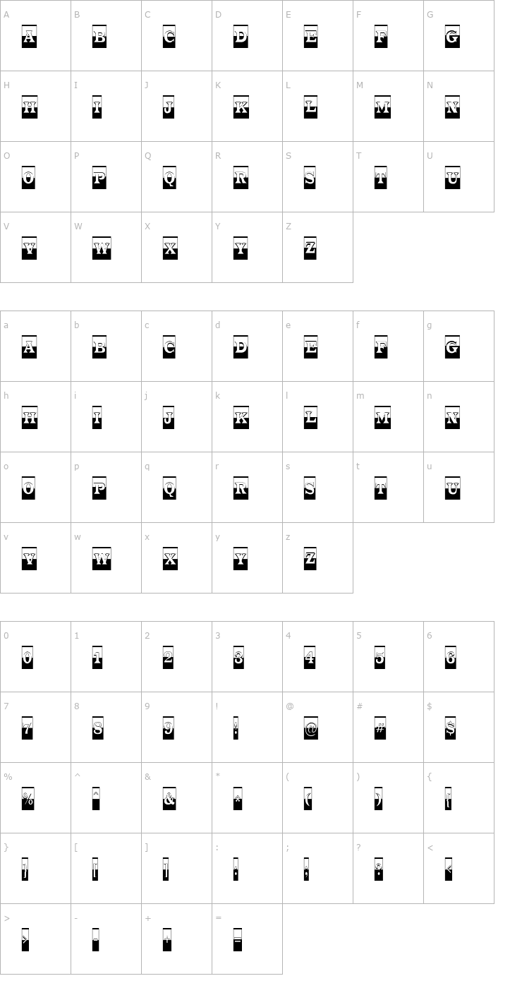 Character Map a_TrianglerCmB&W Font