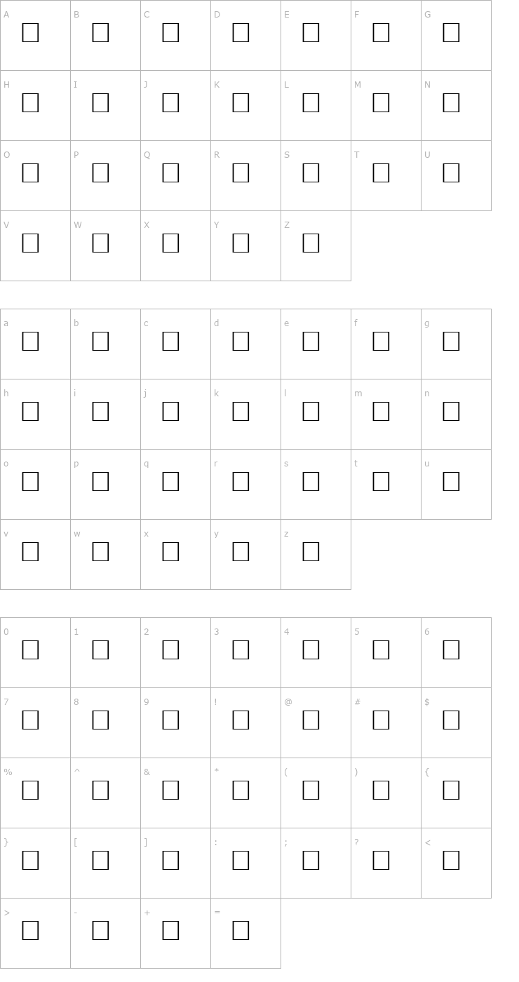 Character Map ABBEY Regular Font