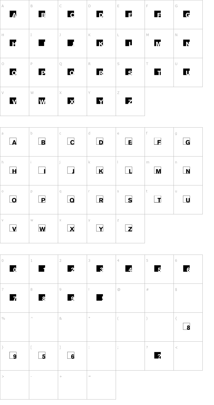 Character Map ABCLogosXYZ-Bold Font