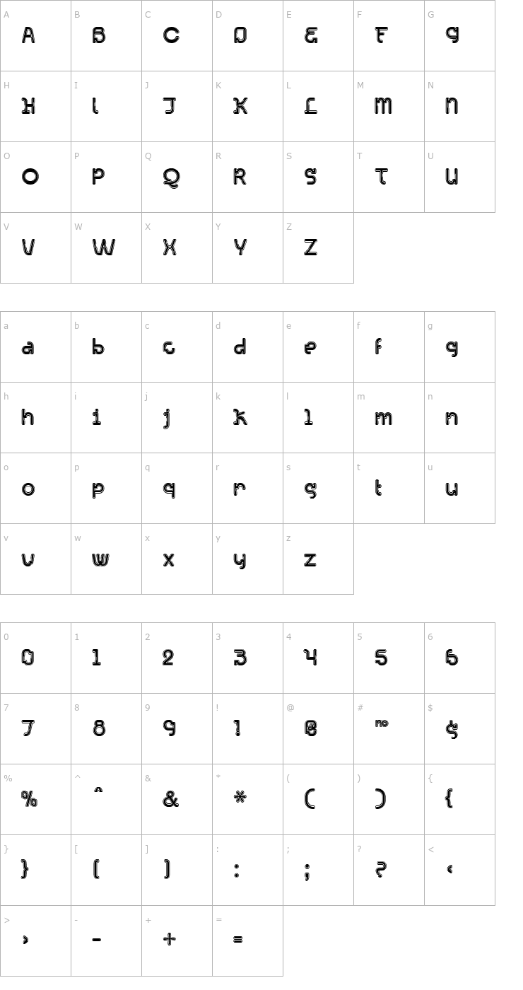 Character Map Acetone Collegiate Font