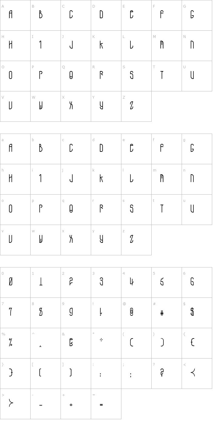 Character Map A.D. MONO Font