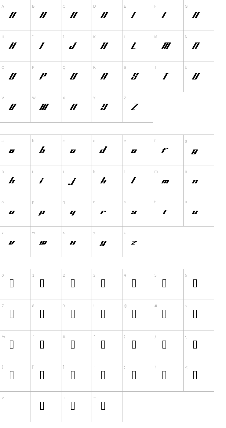 Character Map AddSpeedy Font