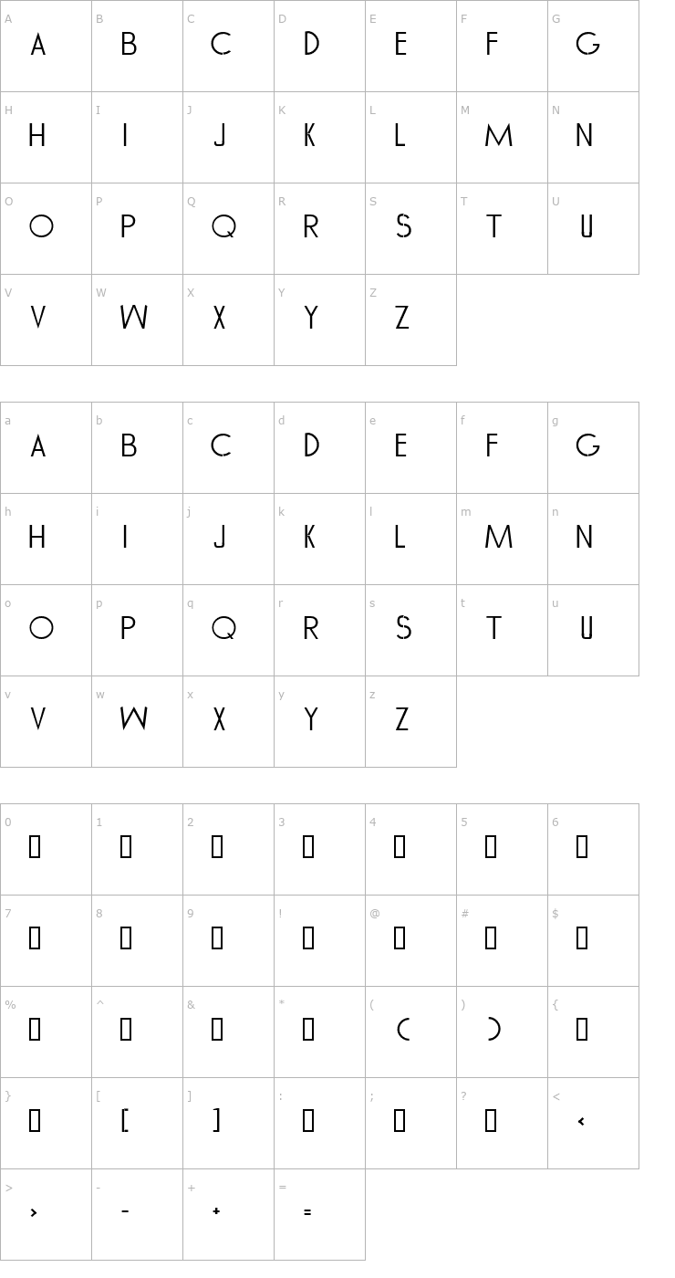 Character Map AF TOMMY HILFIGER Font