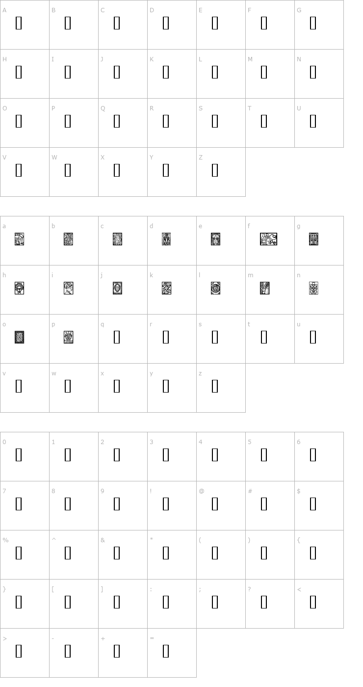 Character Map African Design Font