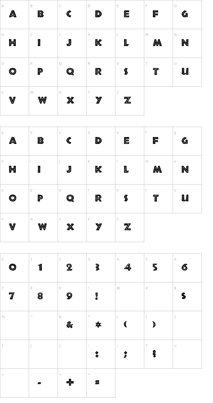 Character Map African Font