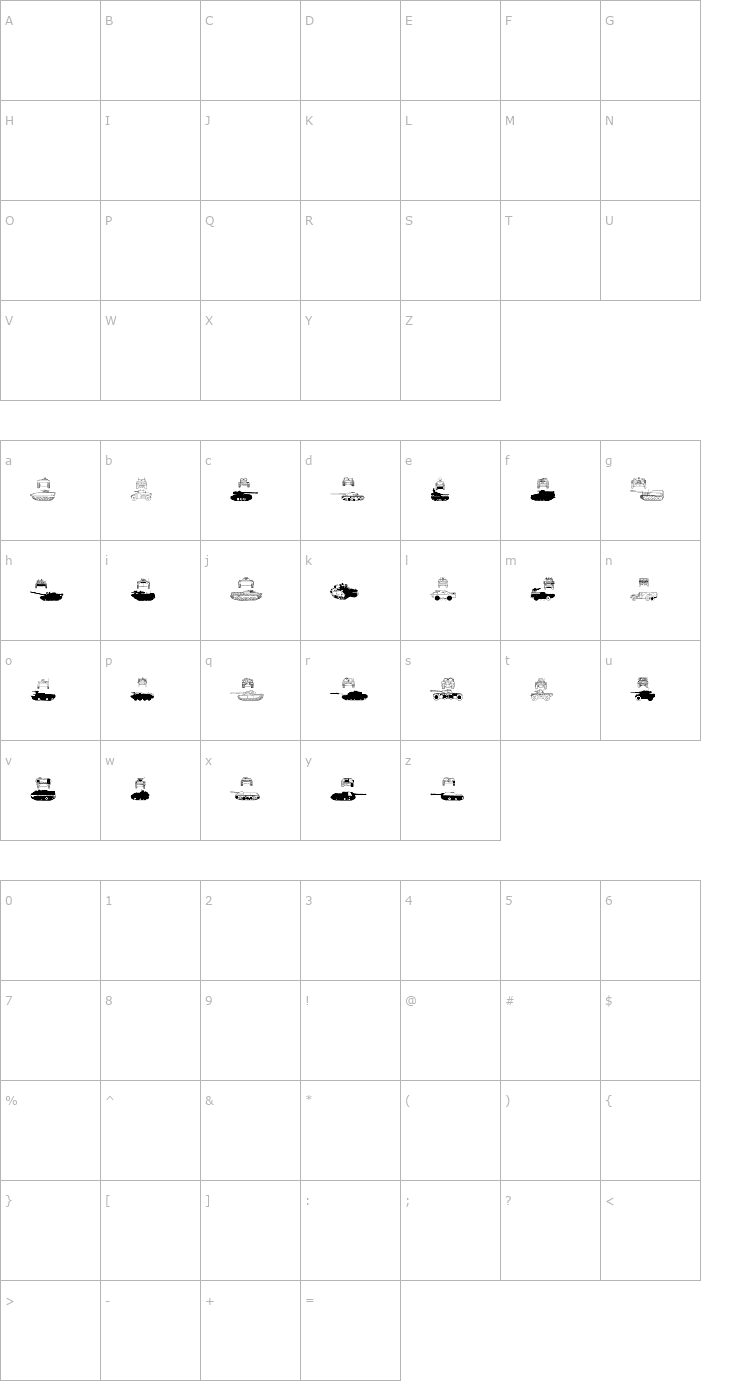 Character Map AFV1 Font