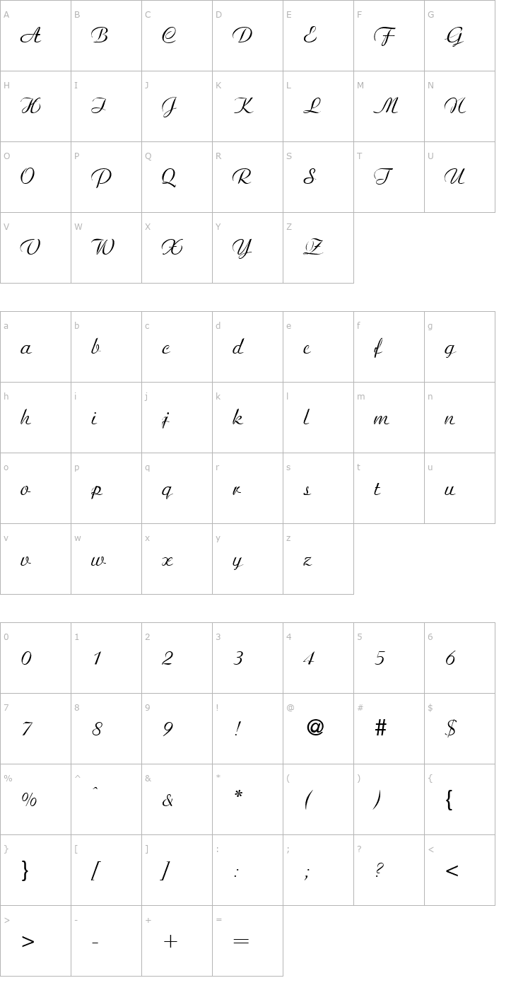 Character Map Agnes-Regular Font