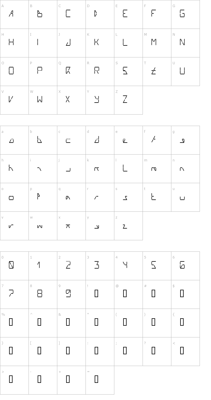 Character Map AI Liftled Font