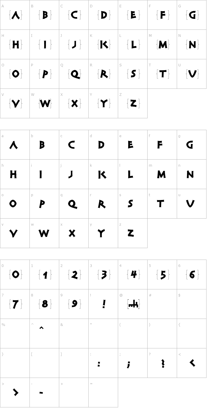 Character Map AIClassiCapsF Font